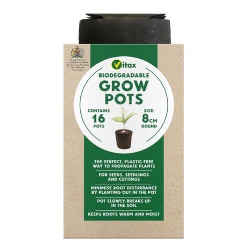 Vitax Grow Pots Pack 16 - 8cm