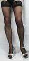 2 pairs Extra Long Black 15 Denier Satin Sheen Lace Top Hold Up`s High Quality