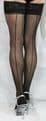 2pairs Black Large 15 Denier Luxury Lace Top French Heel Seamed Satin HoldUp