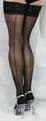 2pairs Black Large 15 Denier Luxury Lace Top French Heel Seamed Satin HoldUp