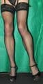 5 Pairs  Black Extra Long 15 Denier Luxury Lace Top Satin Sheen Stockings