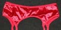 Beautiful RED Satin 4 strap Suspender/Garter belt UK Size 10-14  24-30
