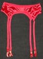 Beautiful RED Satin 4 strap Suspender/Garter belt UK Size 10-14  24-30