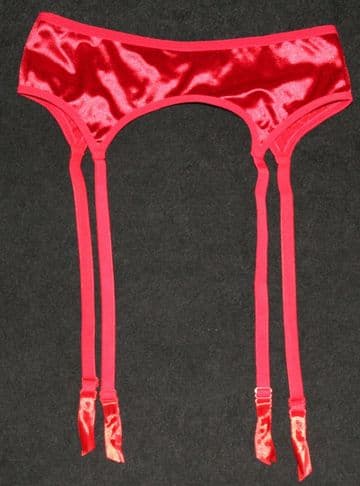 Beautiful RED Satin 4 strap Suspender/Garter belt UK Size 10-14 24-30" Waist