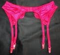 Beautiful Red Satin/Lace 4 strap Suspender/Garter belt Waist Sizes 24