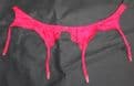 Beautiful Red Satin/Lace 4 strap Suspender/Garter belt Waist Sizes 26