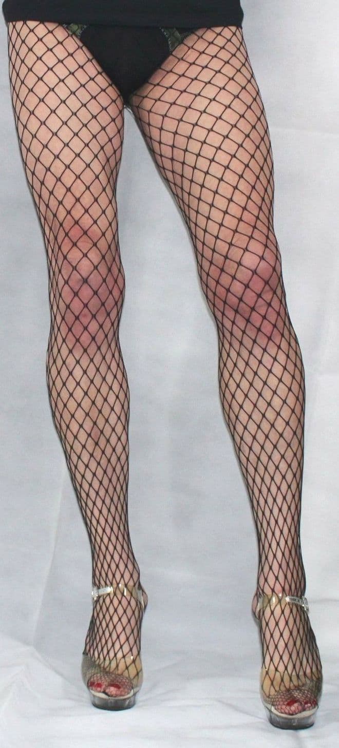 Extra Large Black Jumbo Net Fishnet To The Waist Tights High Quality
