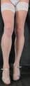 Extra Long WHITE 15 Denier Lace Top Satin Sheen Hold Up Stockings High Quality