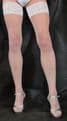 Extra Long WHITE 15 Denier Lace Top Satin Sheen Hold Up Stockings High Quality