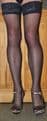 Navy Blue 15 Denier Large Size Luxury Lace Top Hold Ups Satin Sheen High Quality