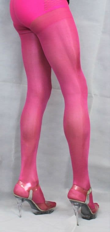 Pink/Fuchsia 40Denier Hi Quality Extra Large XL Shimmer Metallic Effect Tights