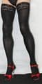 Small Size Black Smooth 80 denier Opaque Soft Feel Luxury Lace top Hold Up