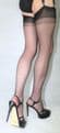 Stunning Medium Black 10 Denier 2 tone Plain Top Shaped Foot Nylons/Stockings