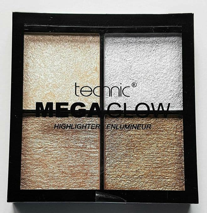 Technic Mega Glow Compact Quad Highlighter Palette 4 Beautiful Shades
