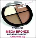 Technic MEGA Set of Natural Highlighting Quad Palette Compacts + Lilyz Pro Brush