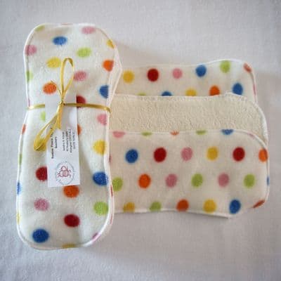 Bamboo Fleece Topped Boosters/Liners pk5  Cream Spot!