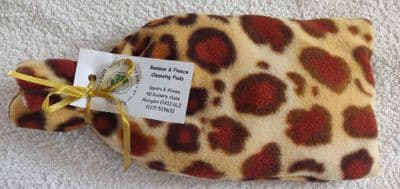 Bamboo & Fleece Washable  Cleansing Pads PK6 with Leopard Print Storage Bag