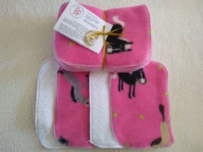 Bamboo & Fleece Wipes Pack 20 Pink Pony Design Clearance