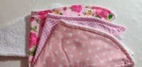 BOGOF!! Bib Triple Pack Pink Designs - bamboo bandana dribble bib