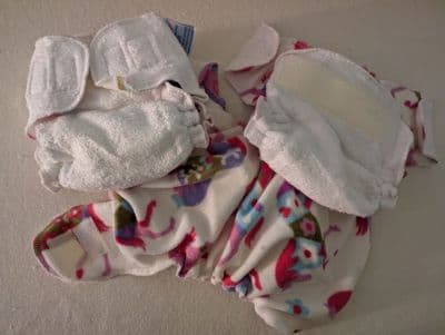 CLR 3 x Newborn Nappy Bamboo with Carousel Horse Lining Aplix Fastening