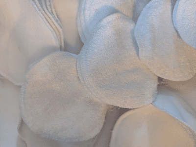 Clr33  White Toweling & Fleece cleansing Pads pk30