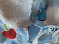 Clr47 White Bamboo & blue print Fleece cleansing Pads PK56