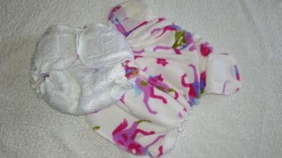 Newborn Nappy Bamboo with Carousel Horse Lining Aplix Fastening