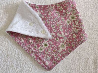 Pink Cream Flower Bib