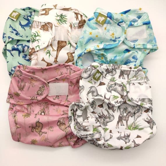 Two Little Lamb Washable Nappy in Size 3 Zebra