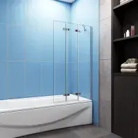 3-Fold 1000 x 1400mm Folding Shower Glass Bath Screen