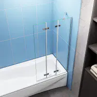 3-Fold 1000 x 1400mm Folding Shower Glass Bath Screen