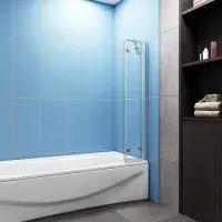 3-Fold 1000 x 1400mm Folding Shower Glass Bath Screen
