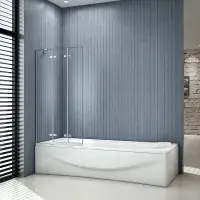3-Fold 1000 x 1400mm Folding Shower Glass Bath Screen