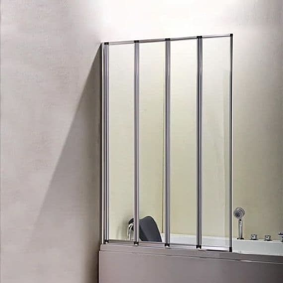4-Fold 1000 x 1400mm Folding Shower Glass Bath Screen