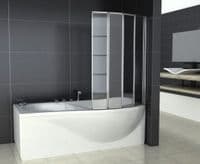 4-Fold 900 x 1400mm Folding Shower Glass Bath Screen