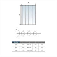 4-Fold  Black 900 x 1400mm Folding Shower Glass Bath Screen