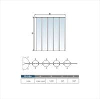 5-Fold  Black 1200 x 1400mm Folding Shower Glass Bath Screen