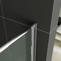 700x1400mm Folding Bath Screen  Chrome Frame, Safety Glass & 5 Year Guarantee
