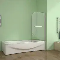 800mm x 1400mm Pivot Bath Screen with Towel Rail