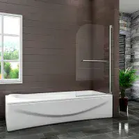 800mm x 1400mm Pivot Bath Screen with Towel Rail