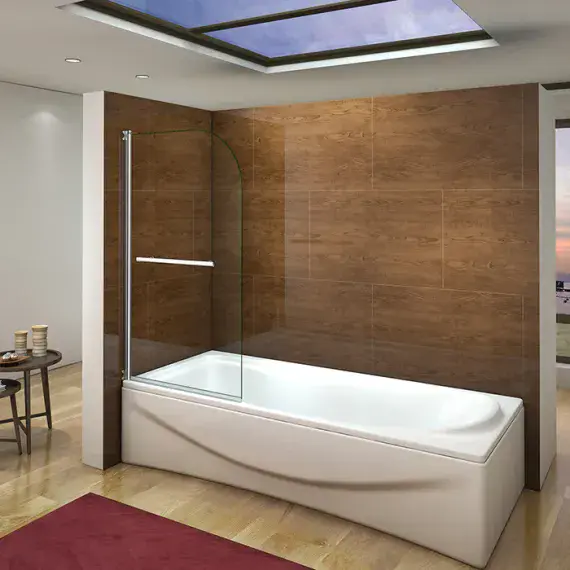 800mm x 1400mm Pivot Bath Screen with Towel Rail