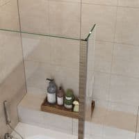L Shaped Chrome Pivot Bath Screen