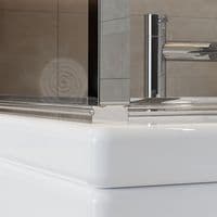 L Shaped Chrome Pivot Bath Screen