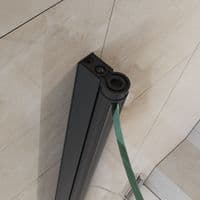 P Shape Curved Black Shower Bath Screen with Hand Rail
