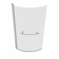 P Shape Curved Shower Bath Screen with Hand Rail