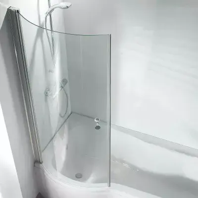 P Shaped Shower Bath Screens