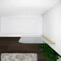 Pivot Bath Gold 180° Shower Screen Over 6mm Glass Door Panel & Seal 800x1400mm