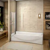 Pivot Curved Bath Screen with Shelves and a Towel Rail 1000x1400mm