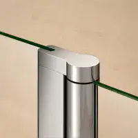 Pivot Curved Bath Screen with Shelves and a Towel Rail 1000x1400mm