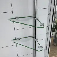 Pivot Curved Bath Screen with Shelves and a Towel Rail 1200x1400mm